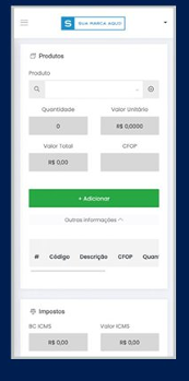 Tela NFe do sistema Emita Go